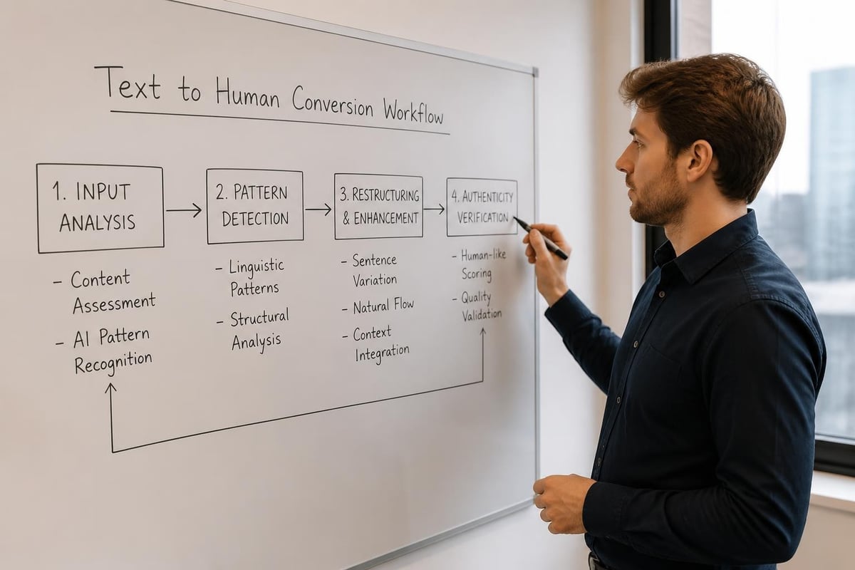 Text to human transformation process