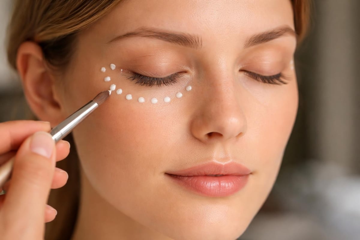 Correct eye cream application technique