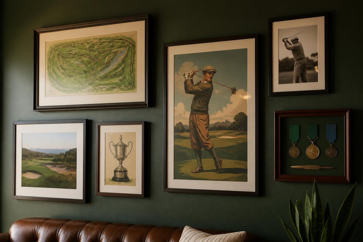 Golf-themed gallery wall