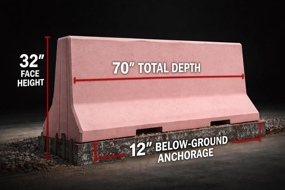 Pinkerb dimensions and installation depth
