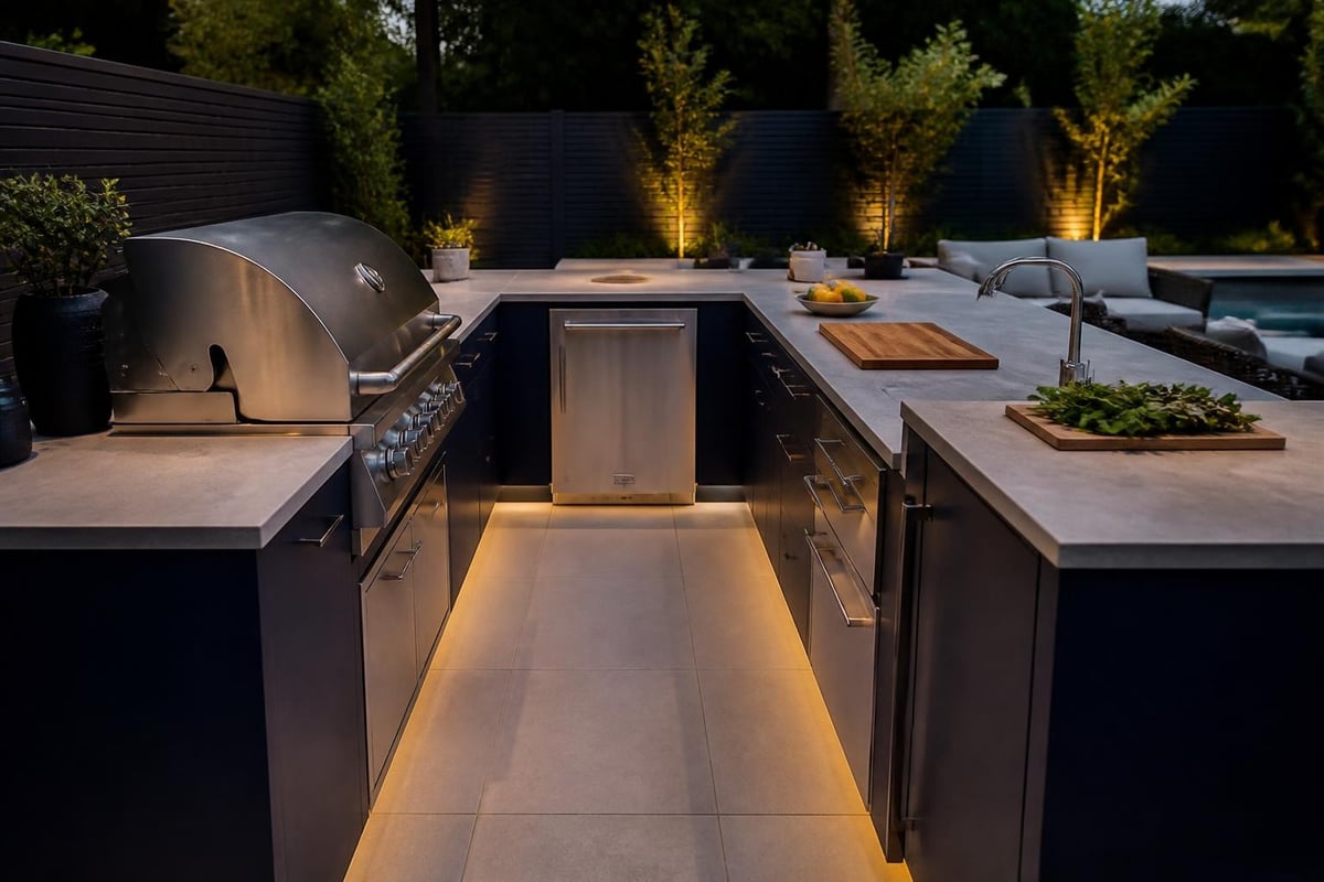 Modular outdoor kitchen workflow design
