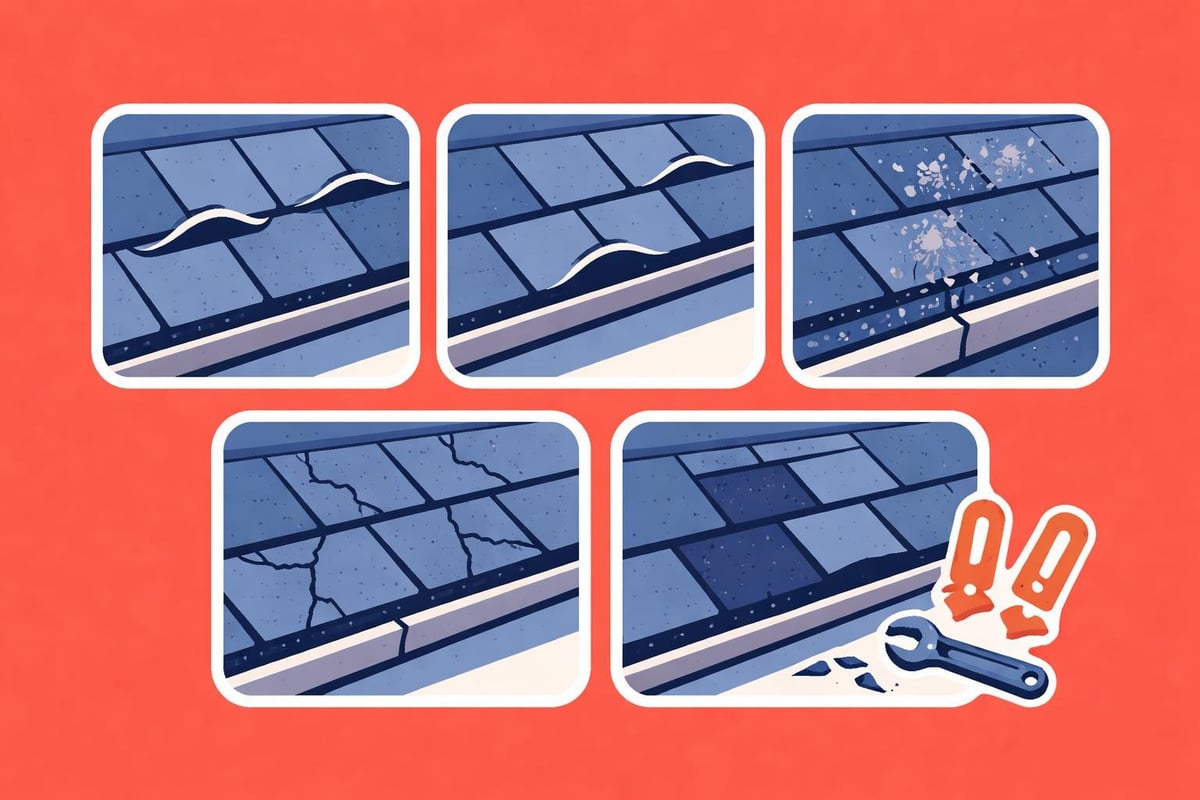 Common shingle damage types