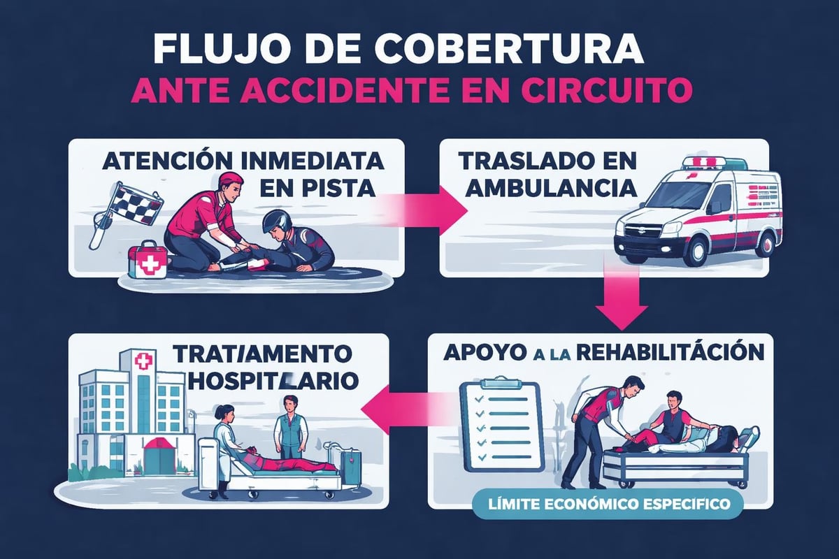 Motopoliza Seguro Piloto: Protección Total en Circuito 1 Asistencia sanitaria para pilotos