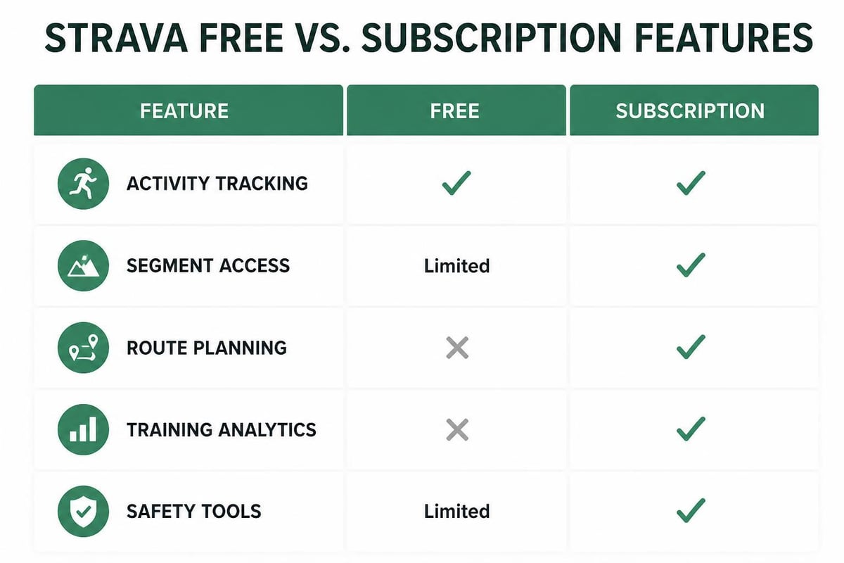 Strava subscription comparison