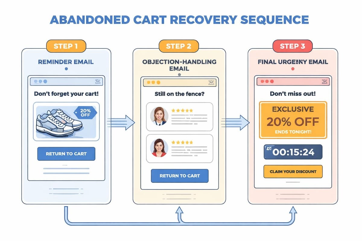 Abandoned cart email sequence