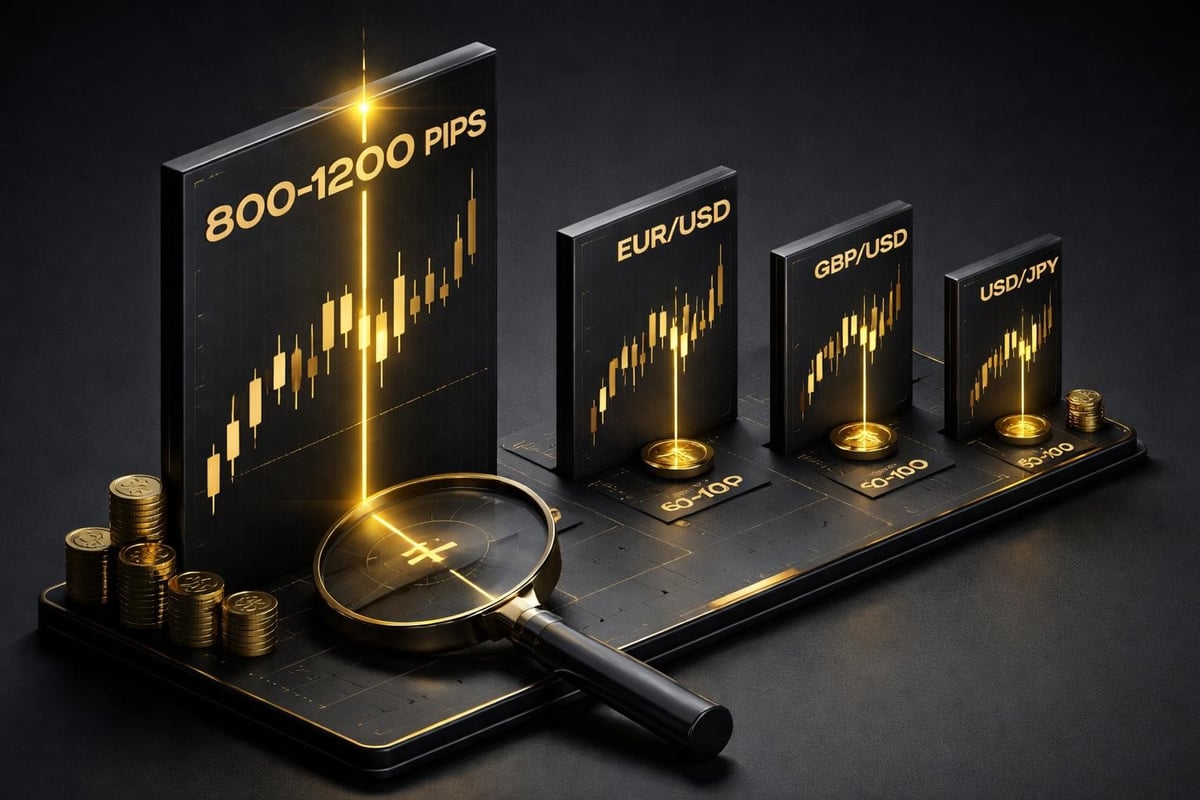 Gold volatility comparison with Forex pairs