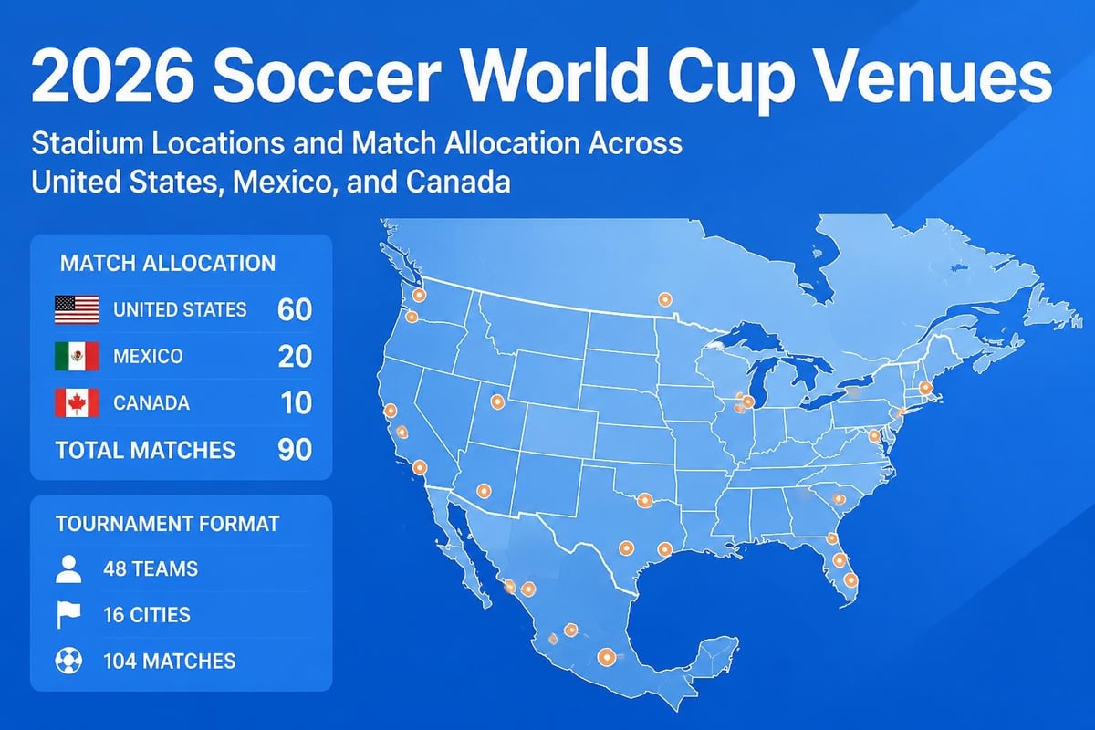 2026 World Cup host cities map