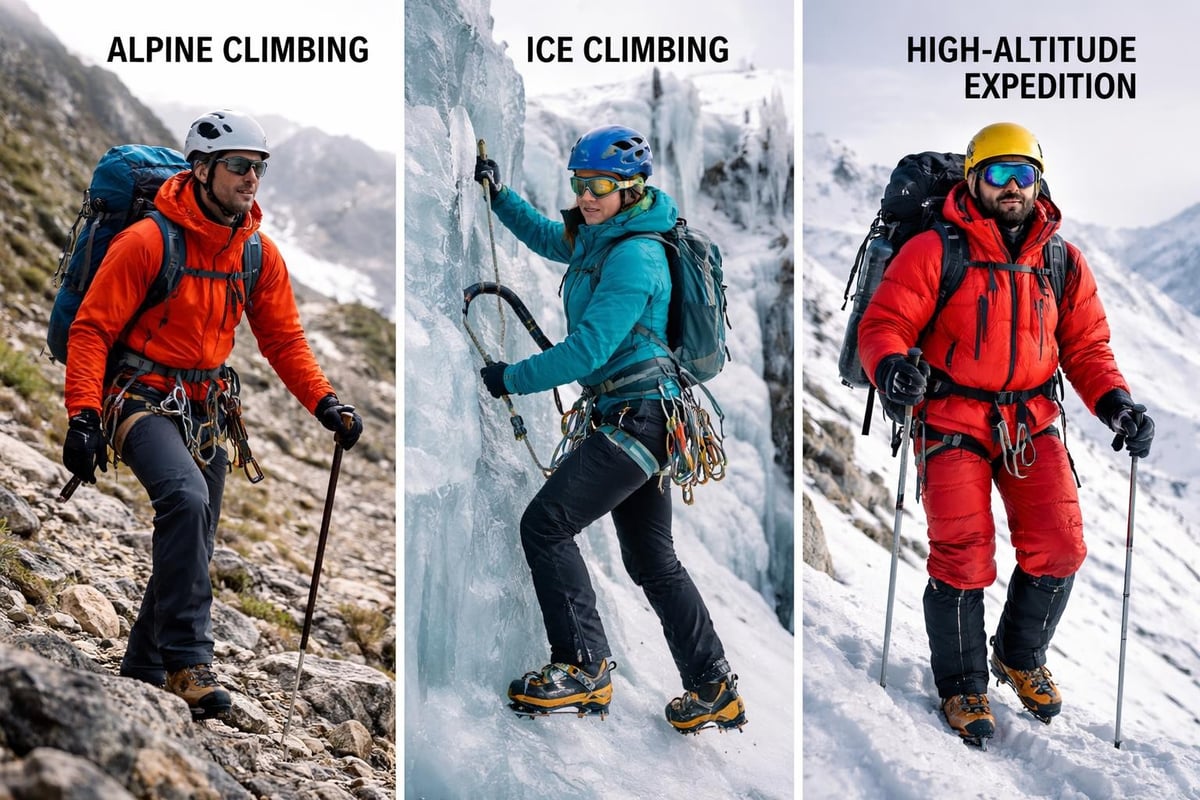 Clothing for climbing styles