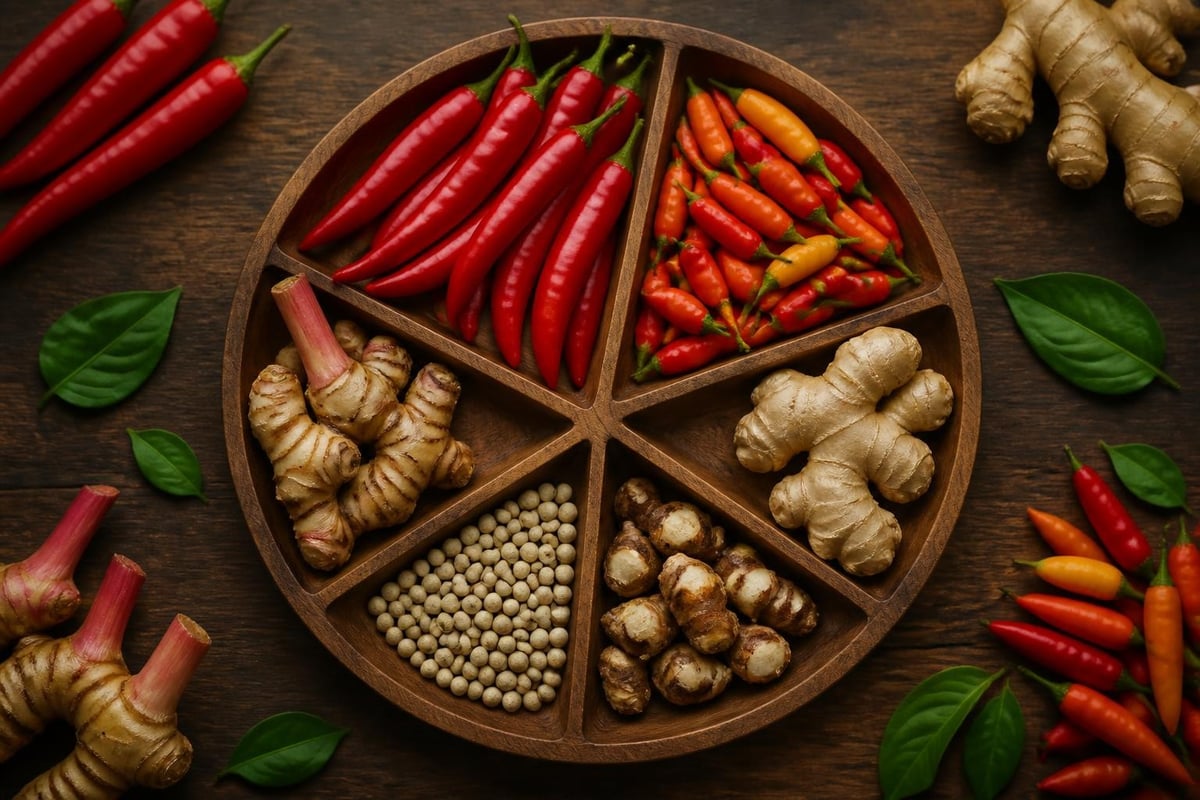 Komponen bumbu pedas Indonesia