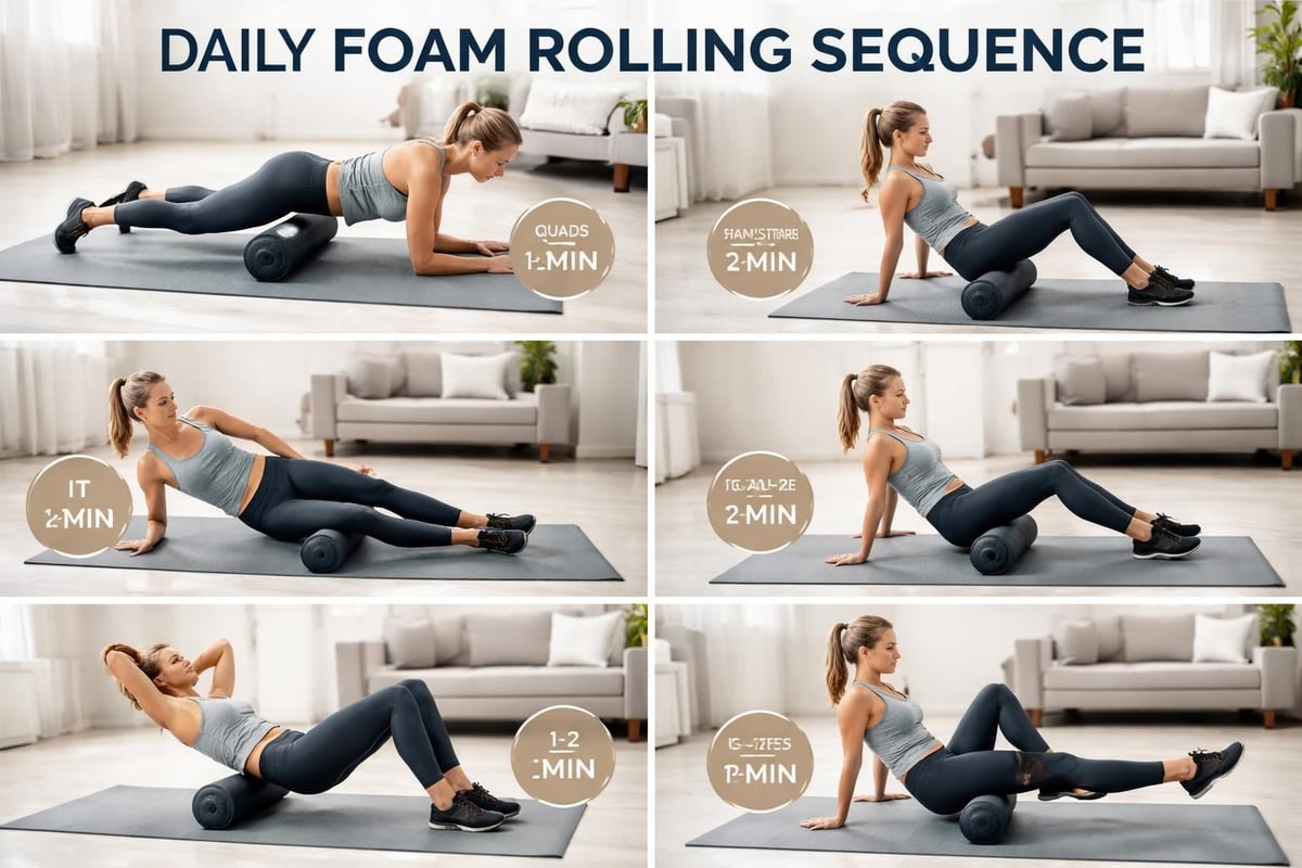 Foam rolling routine diagram