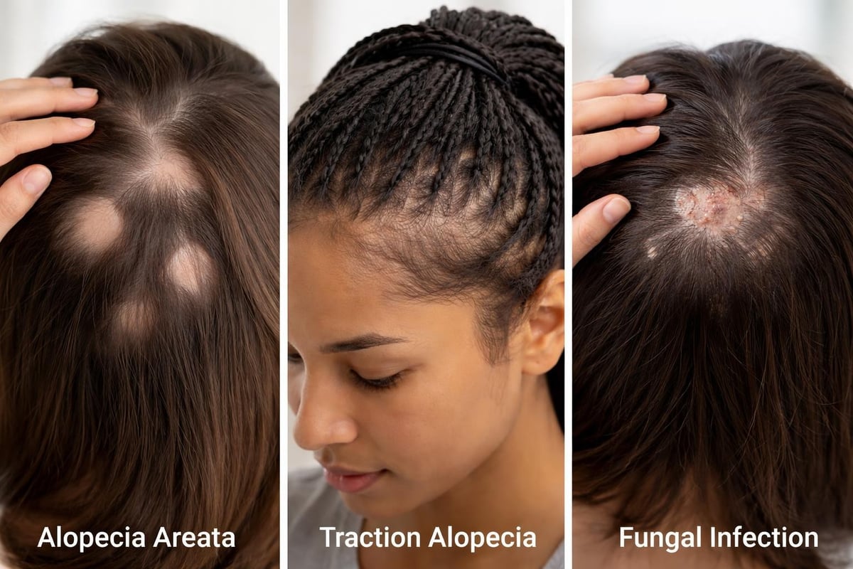 Comparison of different types of bald patches