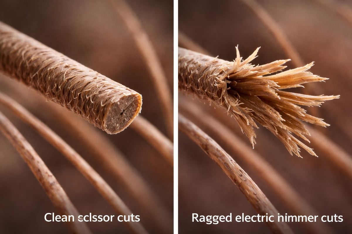 Hair shaft damage comparison