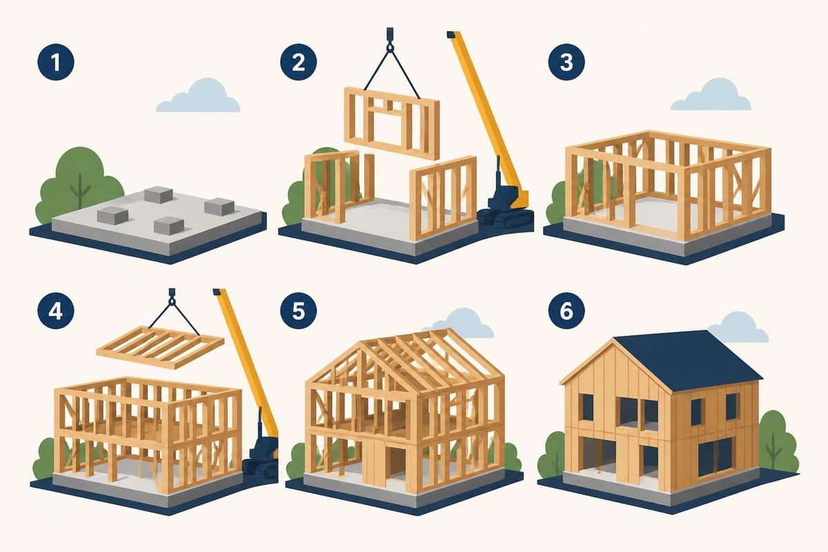 Oak frame raising process