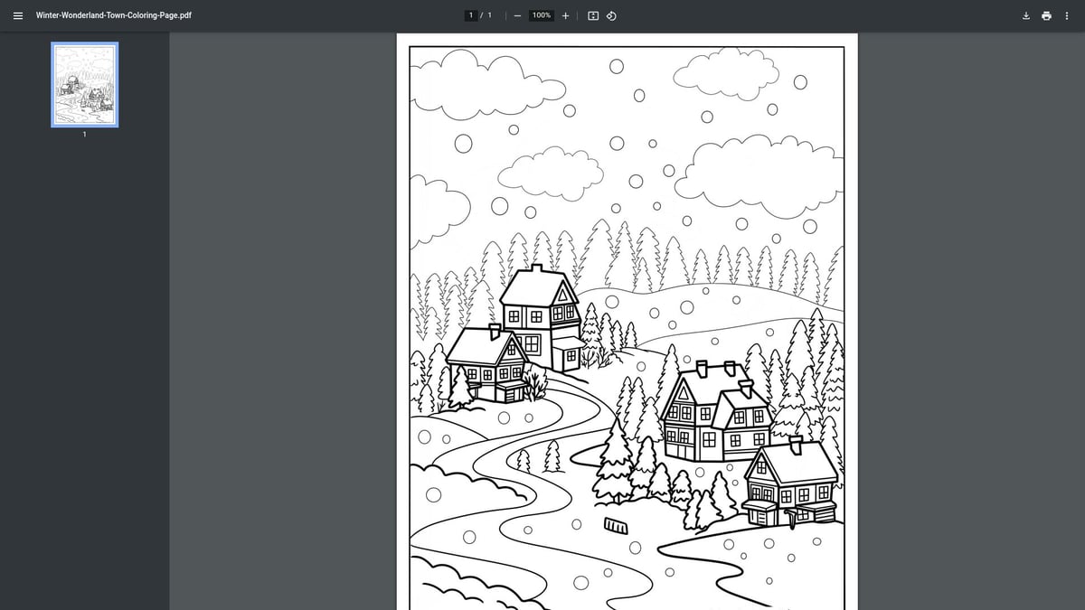 12 Best Winter Coloring Pages Printable for 2026 Fun - Monday Mandala – Winter Wonderland Town Coloring Page