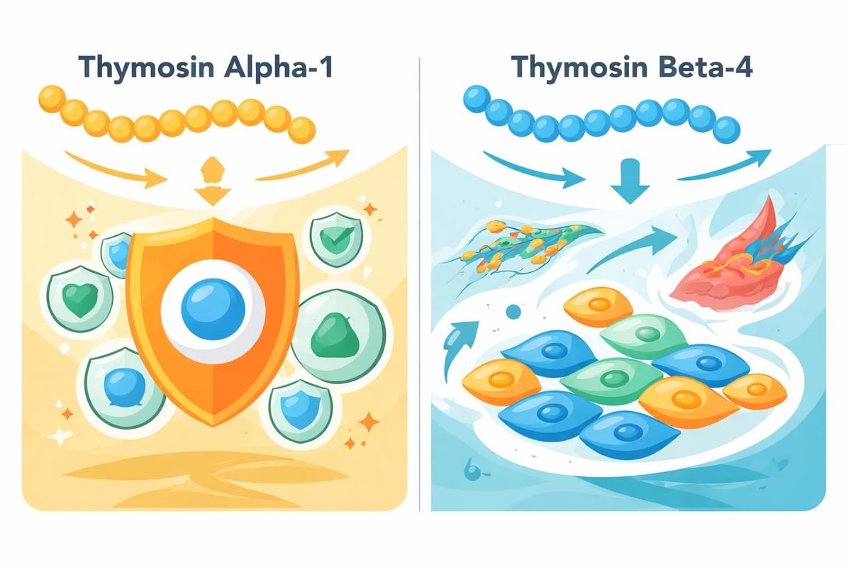 Thymosin peptide mechanisms