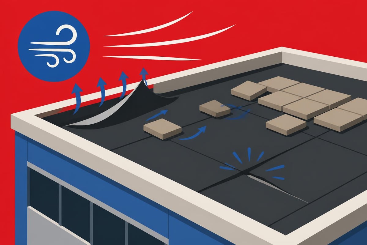 Commercial roof wind damage