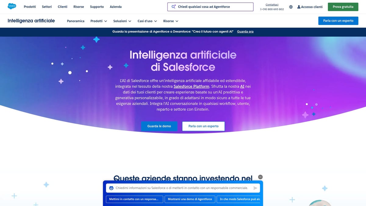 7 Soluzioni Di Intelligenza Artificiale Più Efficaci Per Aziende 2025 - Salesforce Einstein