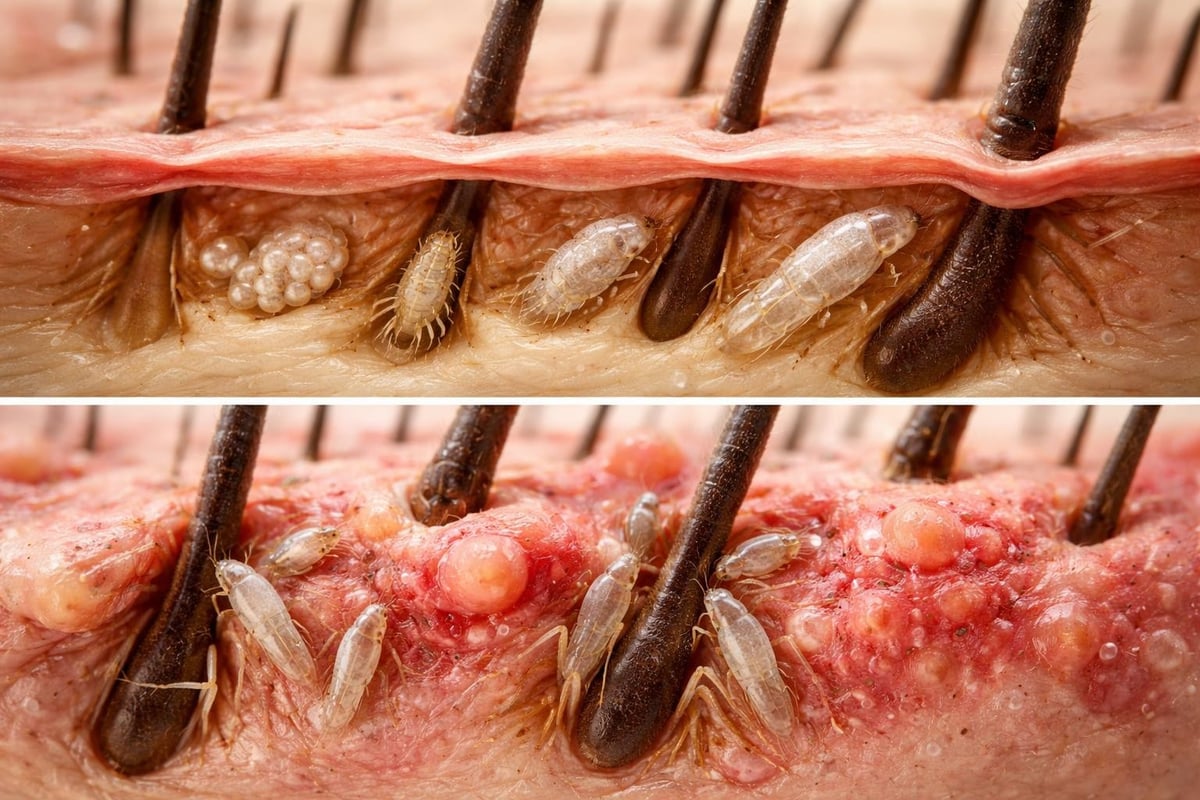 Demodex mite lifecycle and overpopulation