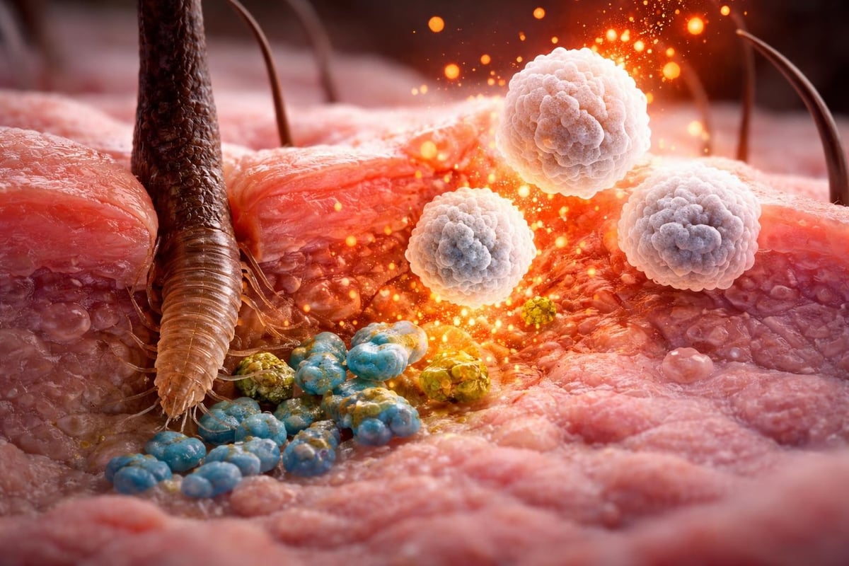 Immune response pathway to demodex