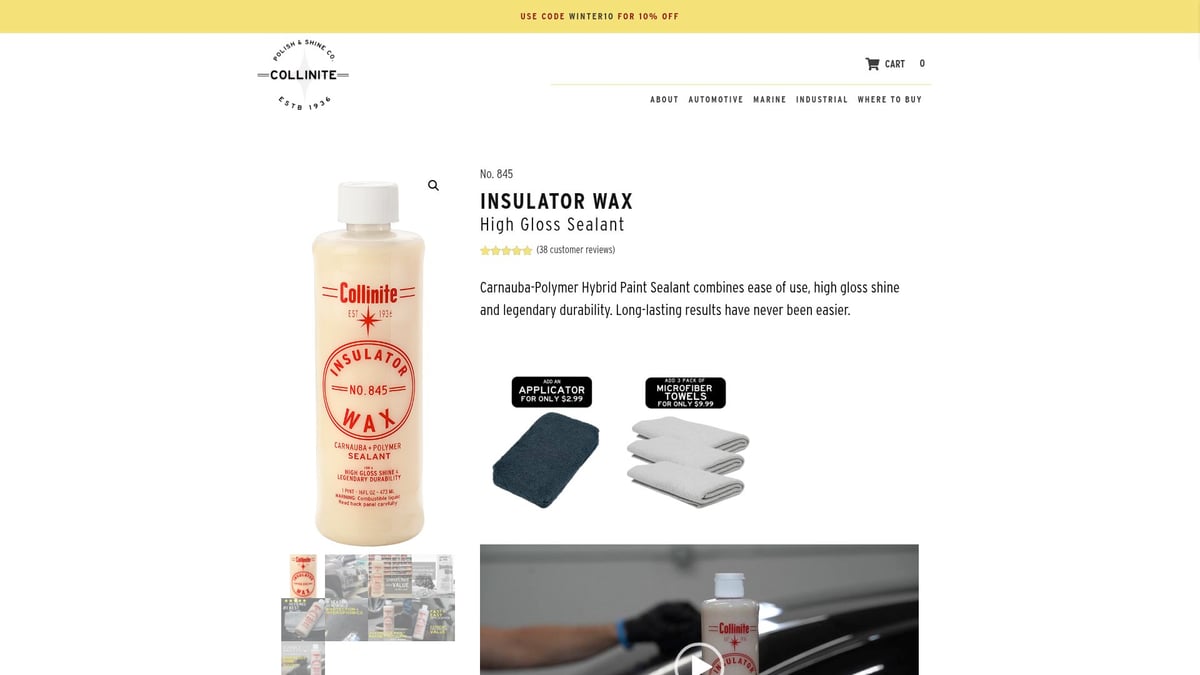 7 Melhores Cera Para Veiculo Para Brilho Impecável em 2026 - Collinite No. 845 Insulator Wax