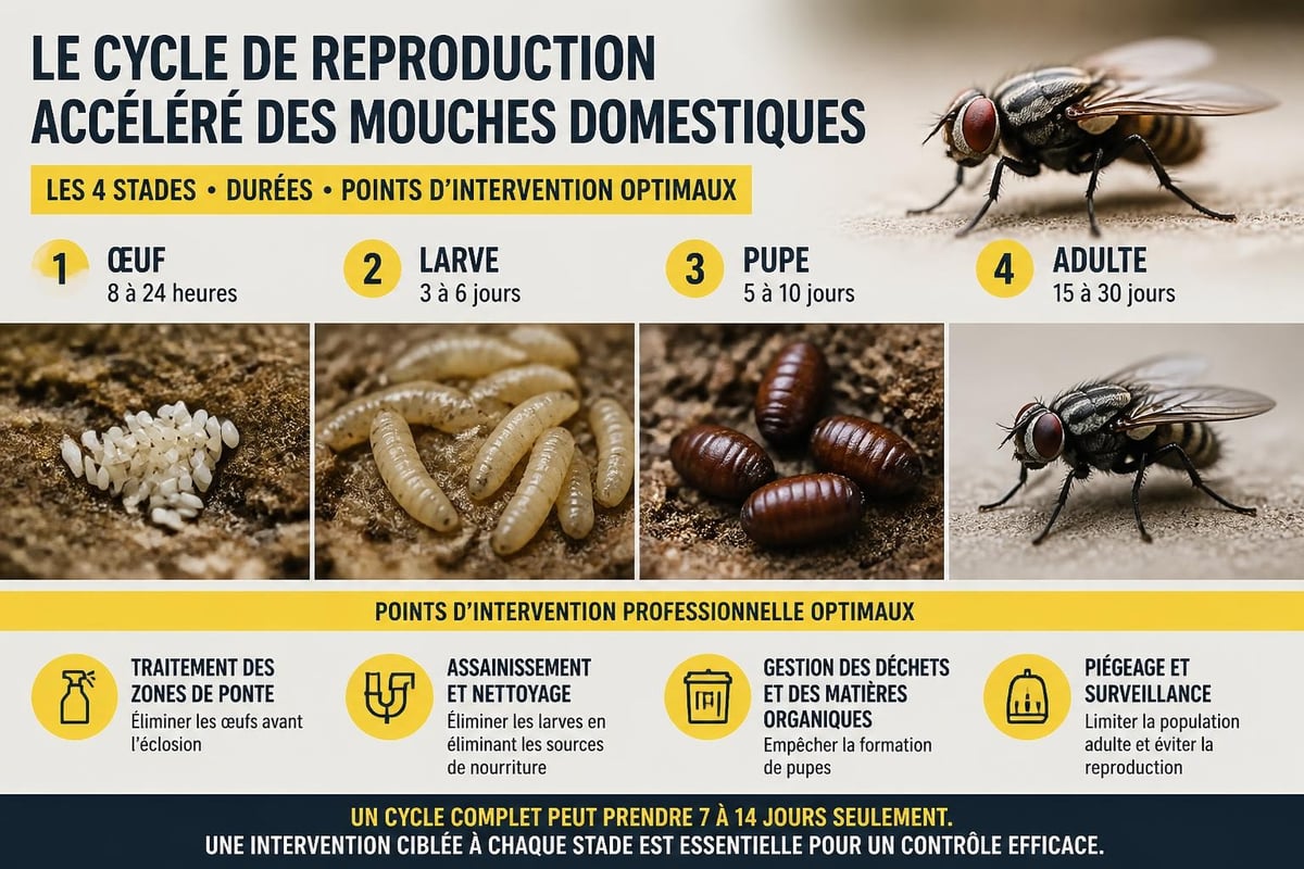 Cycle de reproduction des mouches