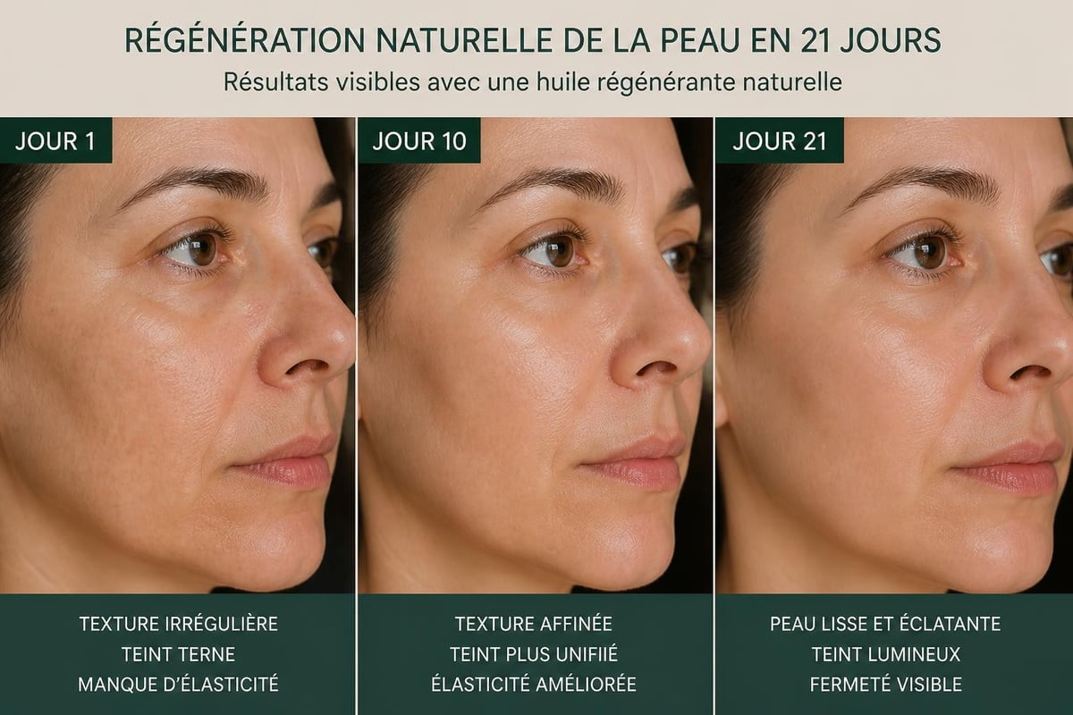 Évolution peau huile régénérante