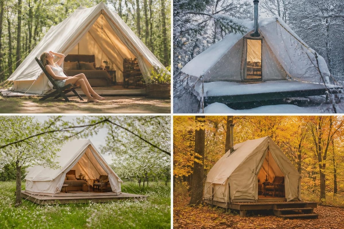 Cloth tent seasonal use