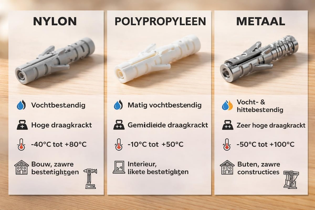 Materiaalvergelijking pluggen
