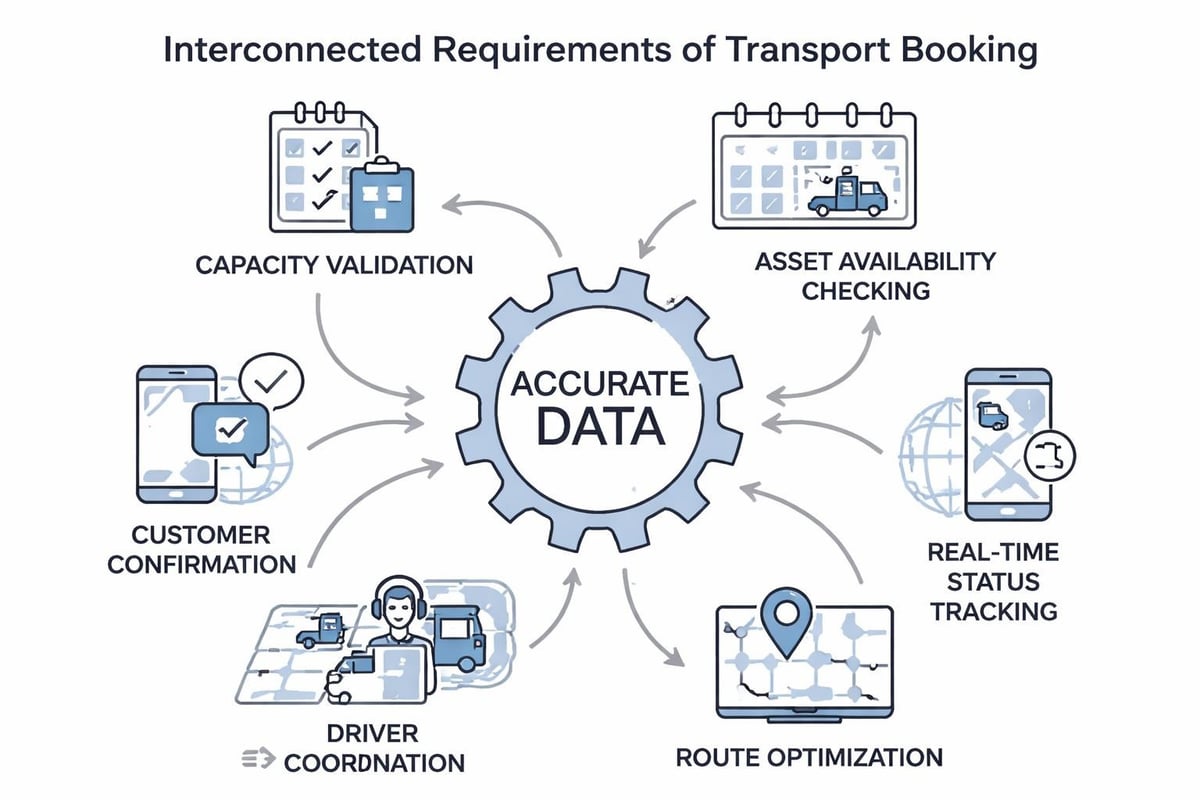 Transport booking workflow complexity