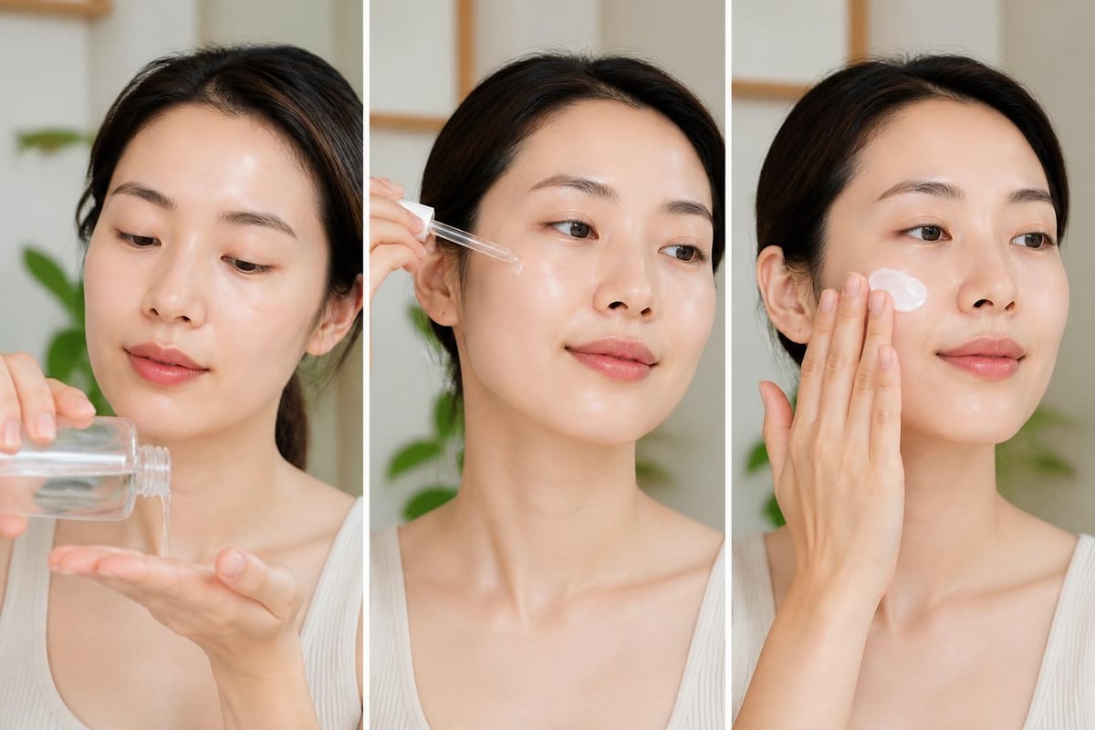Korean skincare layering technique