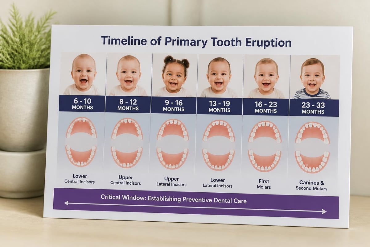 Infant tooth development timeline
