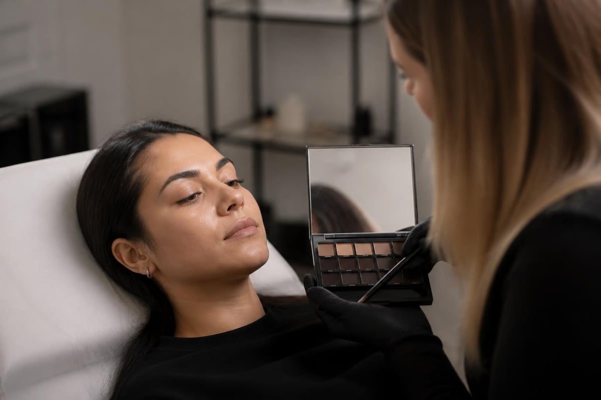 Eyebrow ombre powder color selection