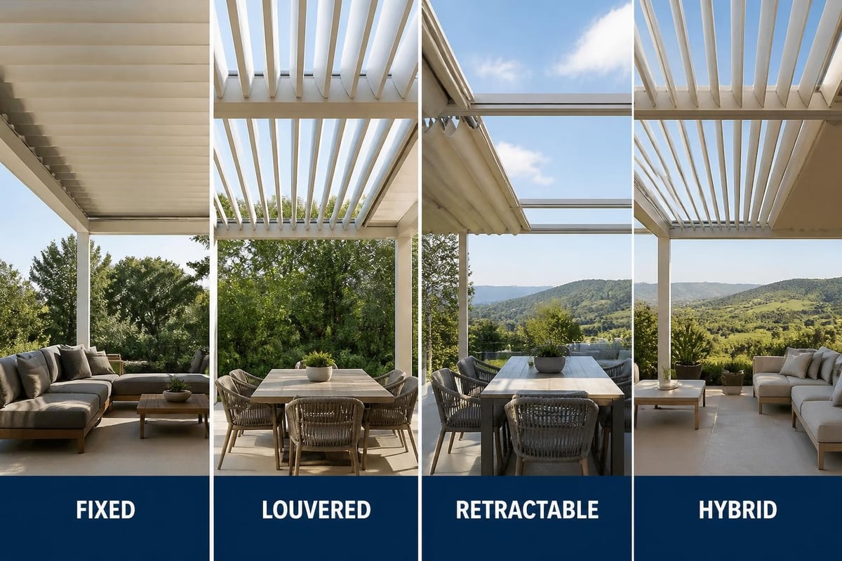 Pergola roof system types