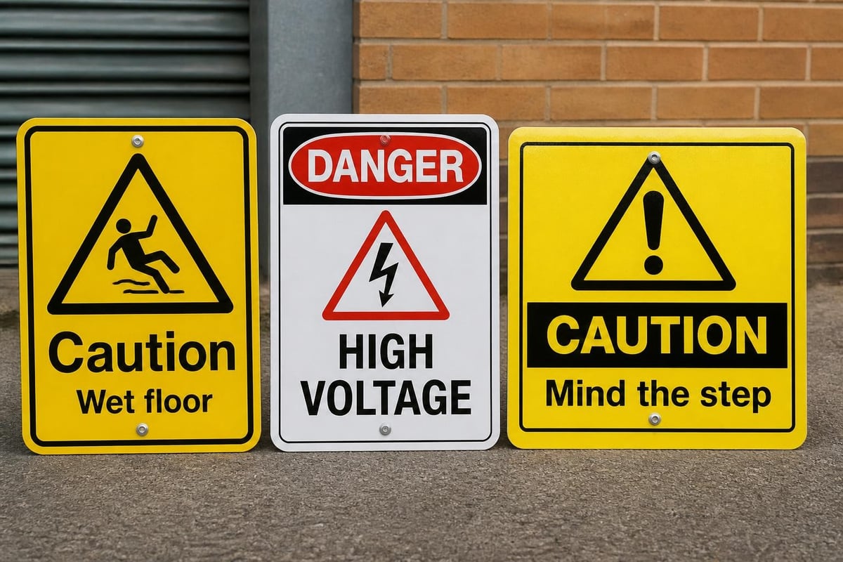 Warning sign regulation comparison