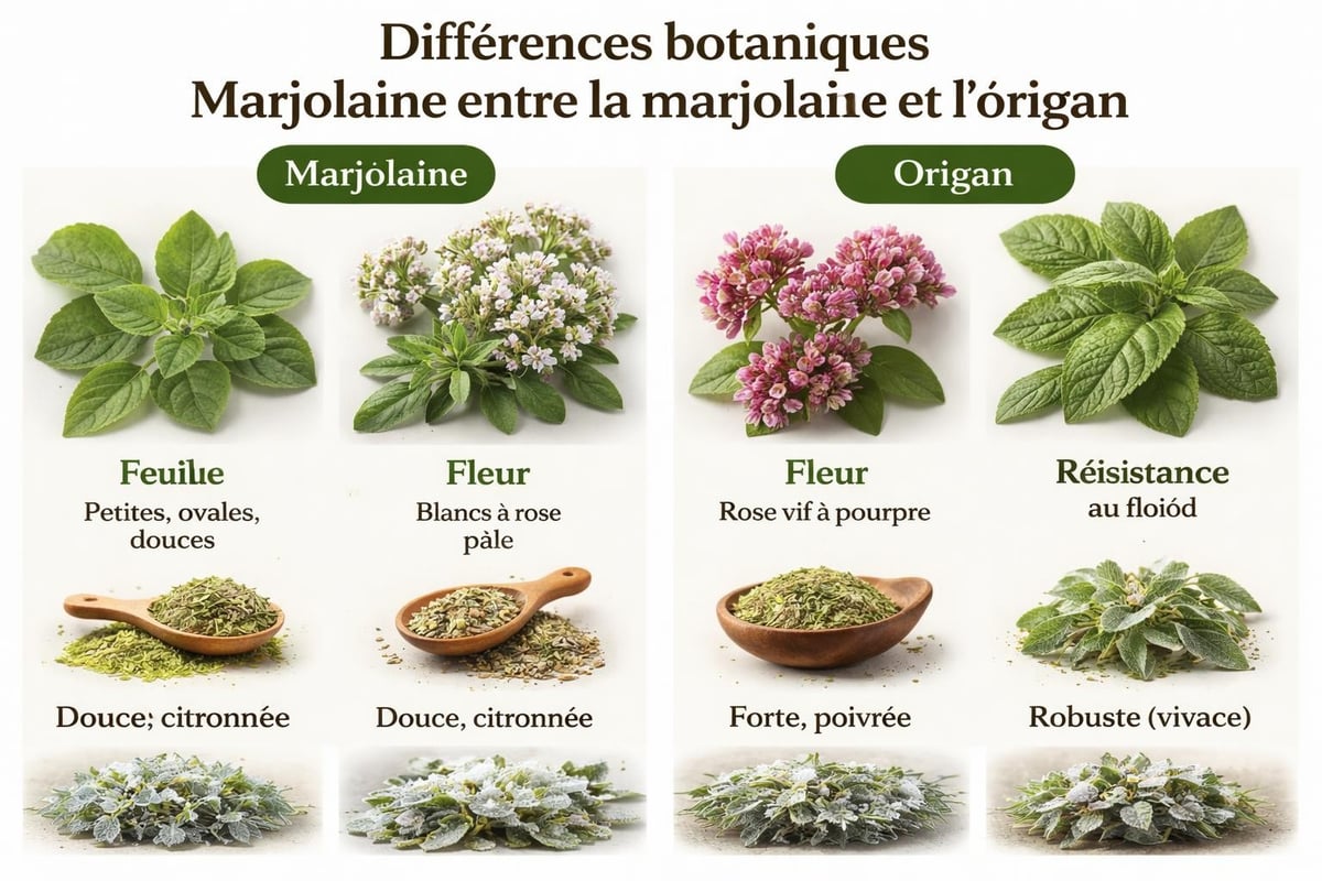 Comparaison marjolaine et origan