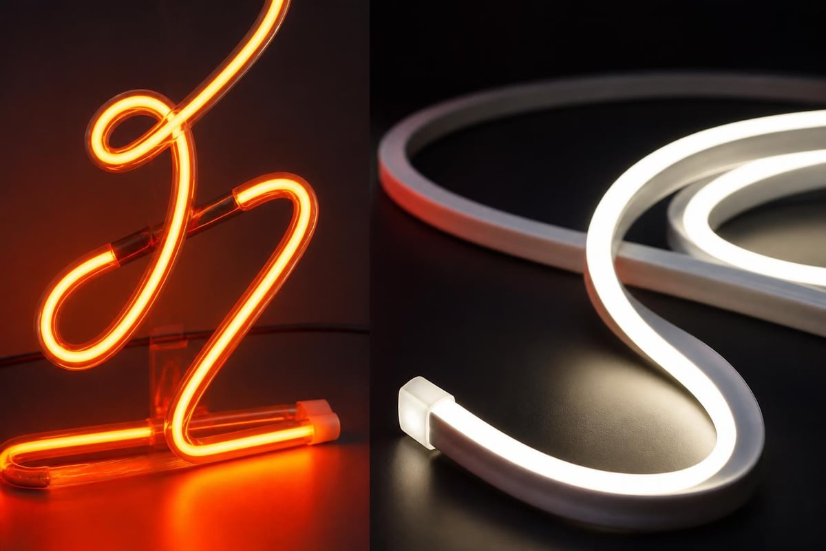 Comparison of traditional neon versus LED neon technology