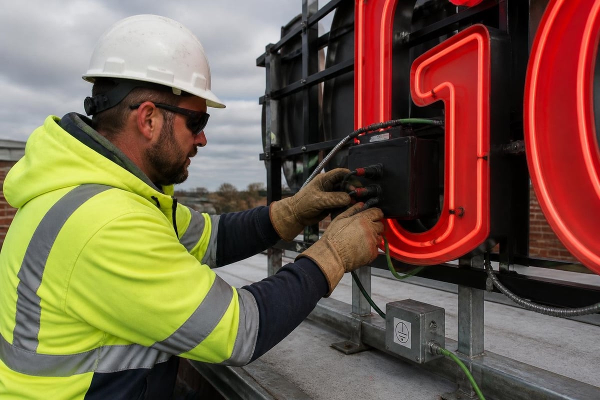 Electrical installation requirements for neon signs