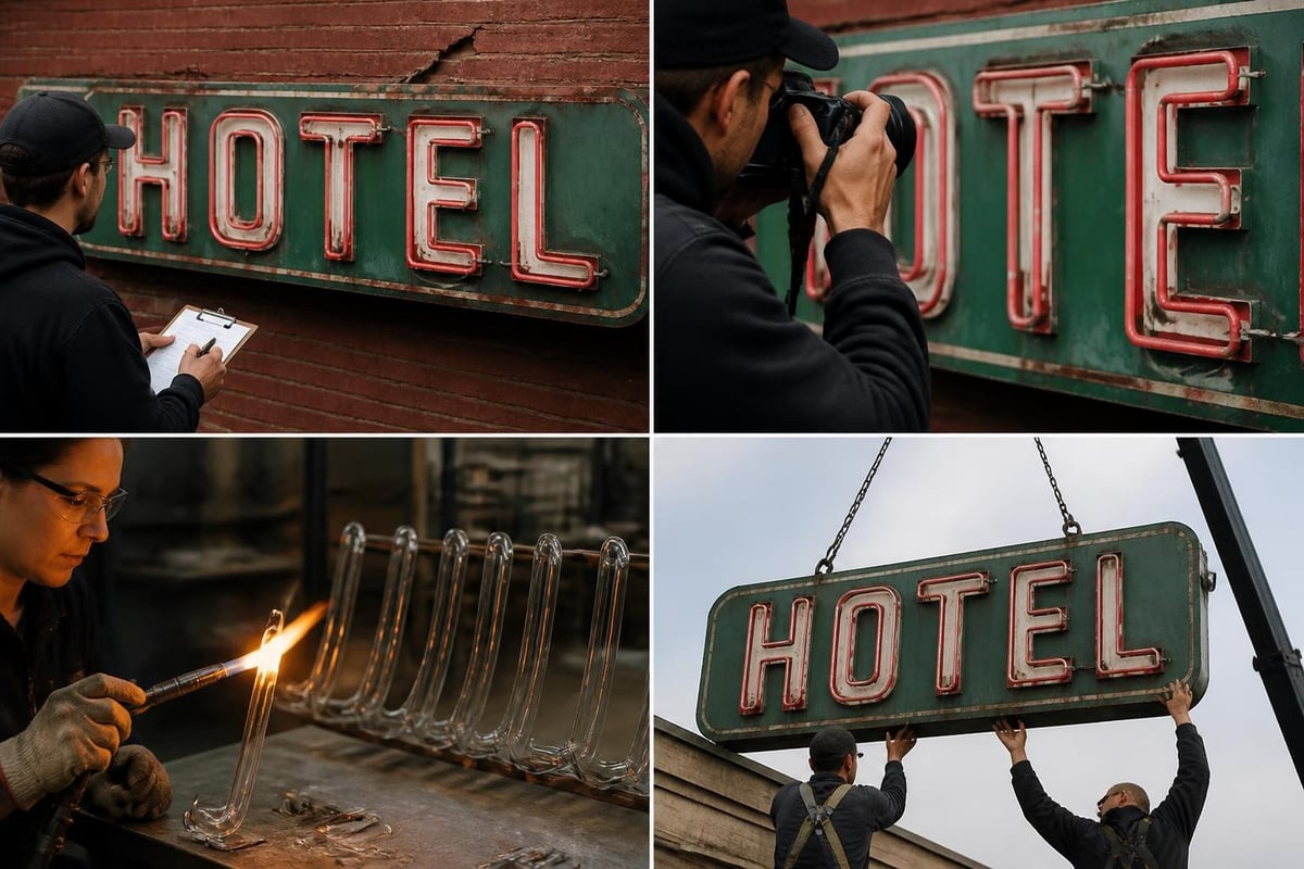 Historic neon sign preservation process