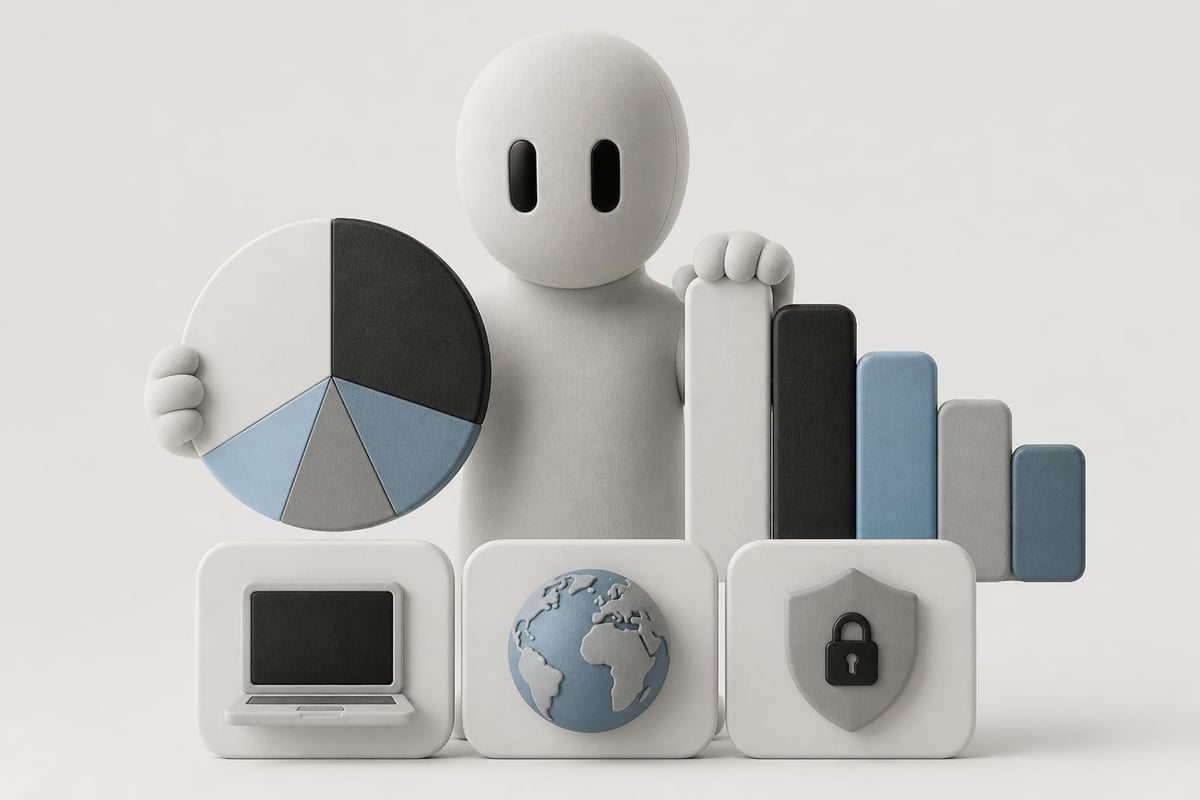 Market share distribution across search engines