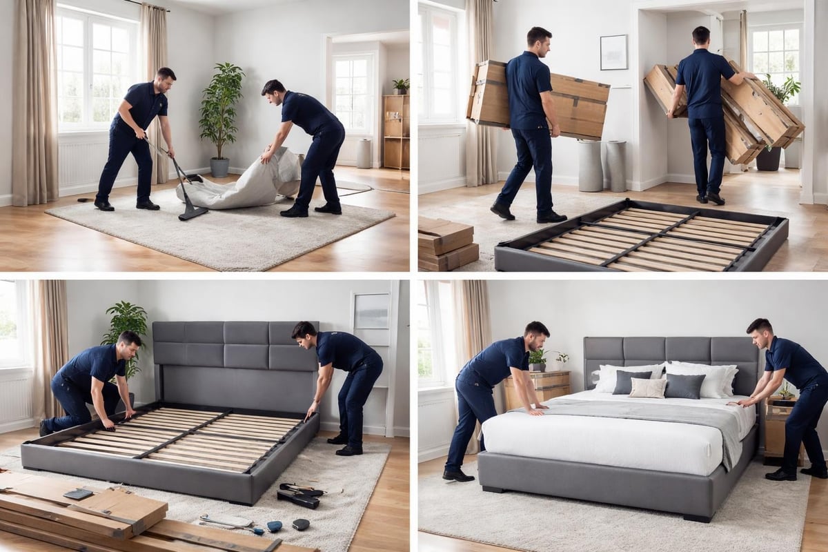 King bed frame delivery and assembly process