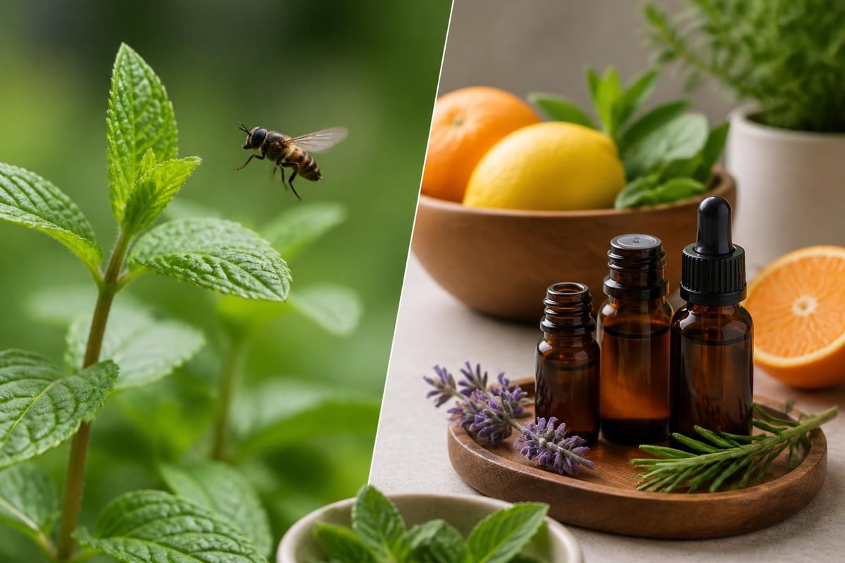 Peppermint oil vapor and mosquito scent receptors