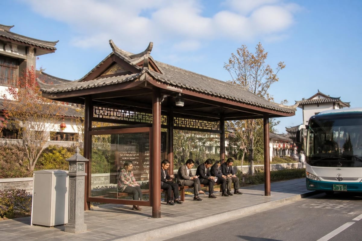 Heritage-sensitive tourist bus stop design