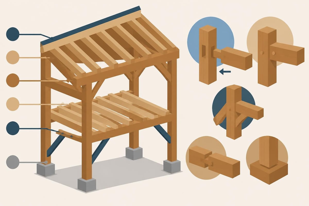Post and timber structural components