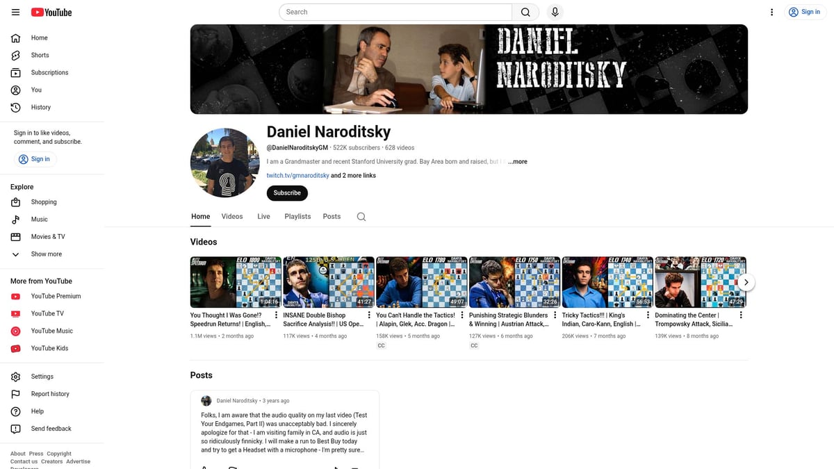 Top 7 Chess Videos For Beginners To Master Basics In 2026 - Chess Fundamentals for Beginners by GM Daniel Naroditsky