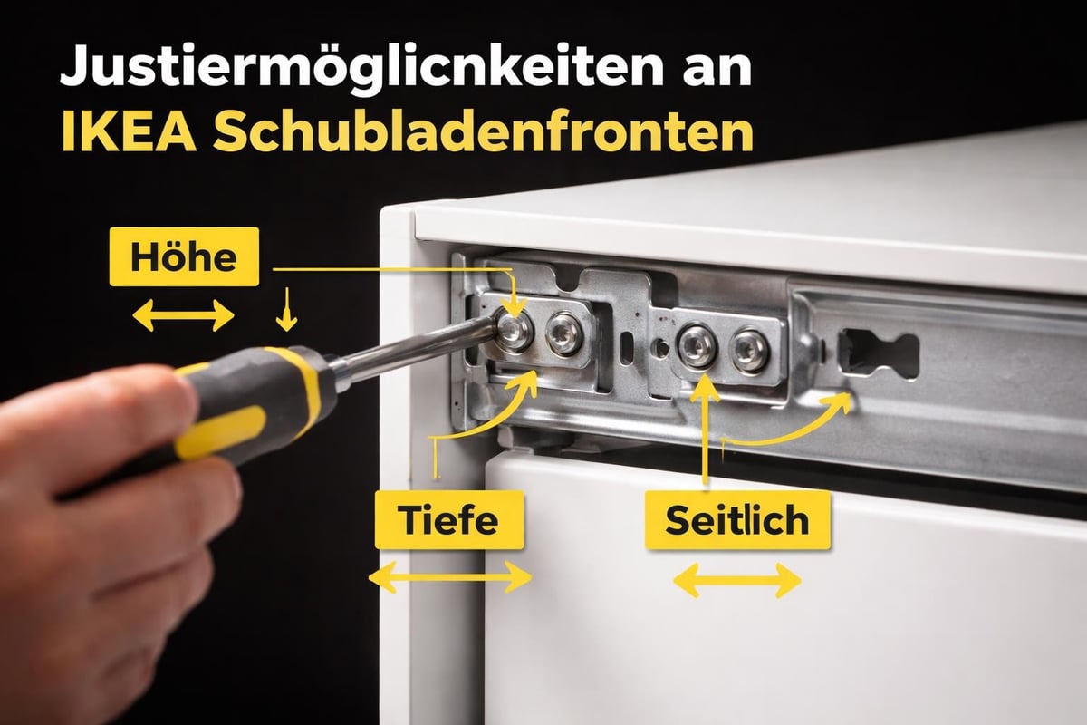 Schubladenfront justieren