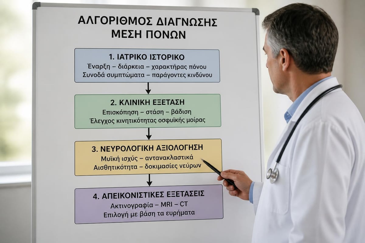 Διαγνωστική διαδικασία μέση πόνων