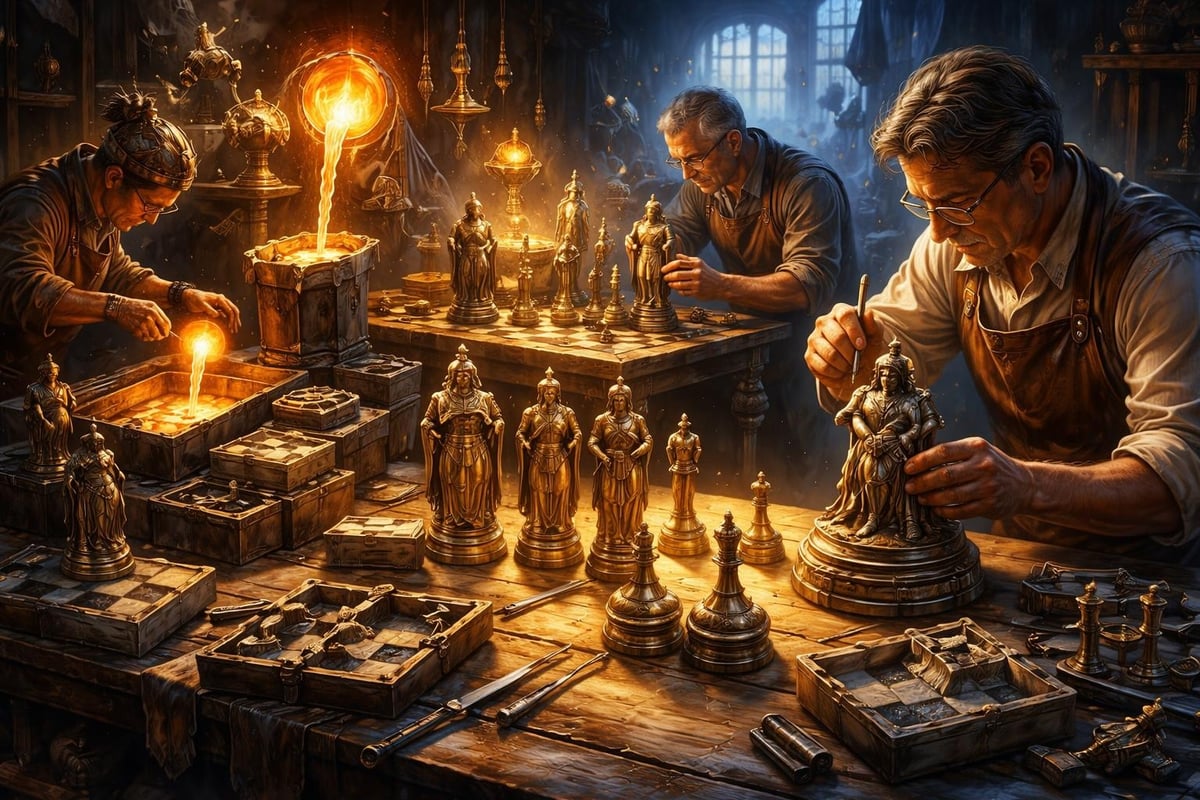 Italfama metal chess pieces craftsmanship