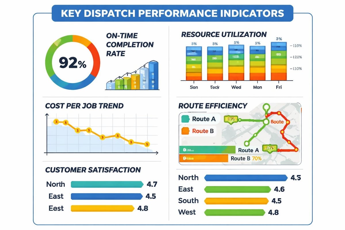 Dispatch performance dashboard metrics