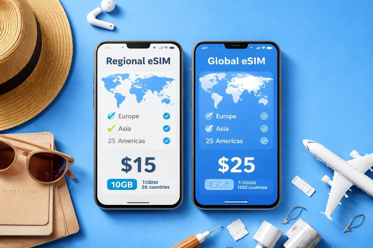 Regional eSIM coverage