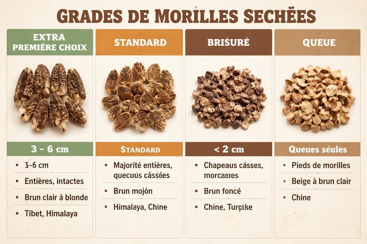 Critères de sélection des morilles